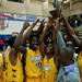 The Ypsilanti basketball team celebrates their 66-58 victory and division championship over Huron on Friday, March 8. Daniel Brenner I AnnArbor.com